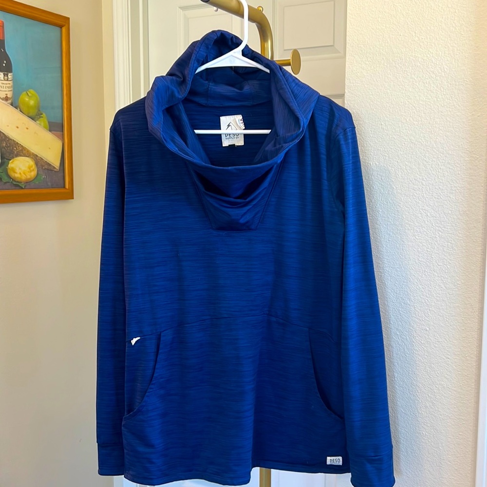 DESO Lake Tahoe kangaroo pullover performance Hoodie Sweatshirt navy blue